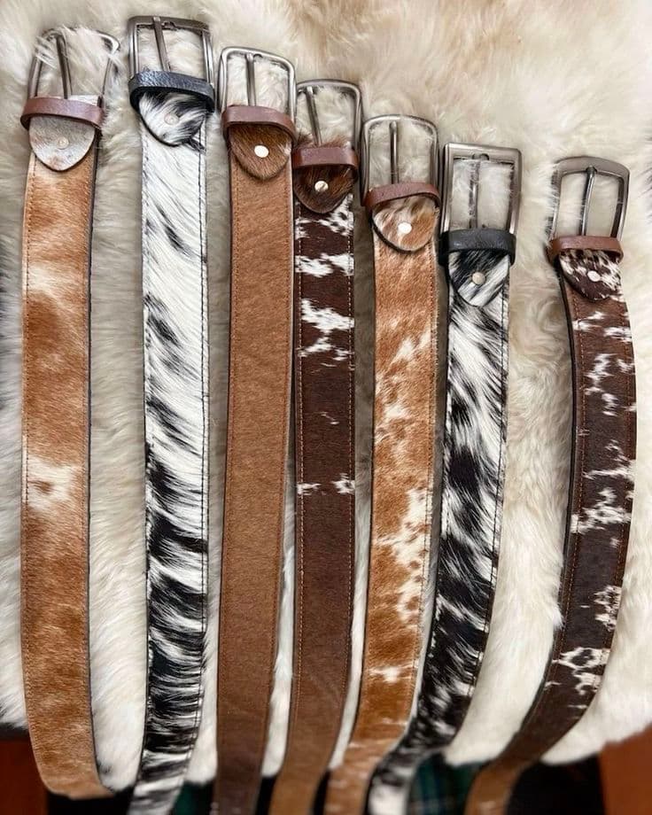 A selection of expressive textured belts