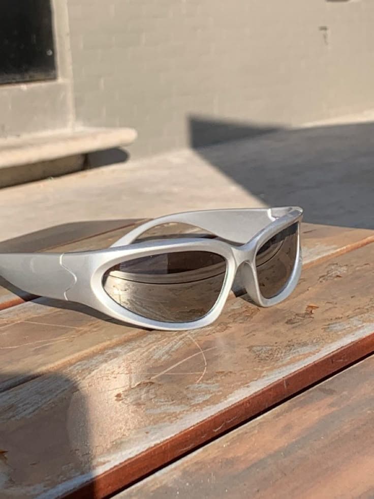 Silver statement sunglasses by Kiyara Studio