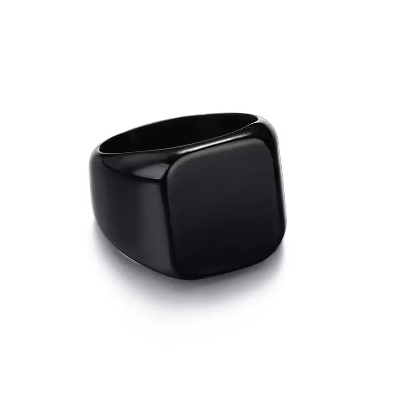 Obsidian Square Signet Ring