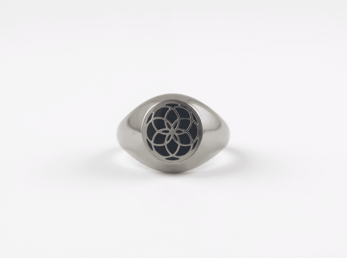 Silver Floral Motif Ring